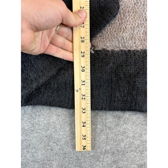 Vintage Mohair Wool Cardigan Womens XL Colorblock Geometric Open Front Oversized - Picture 7 of 8